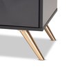 Baxton Studio Kelson Modern and Contemporary Dark Grey and Gold Finished Wood 2-Drawer Nightstand 189-11578-ZORO